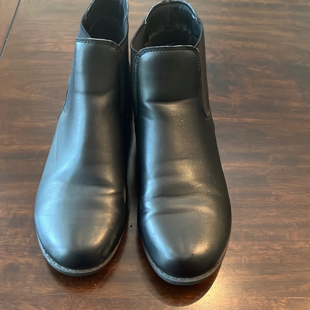Krush black slip on booties, woman’s size 5,